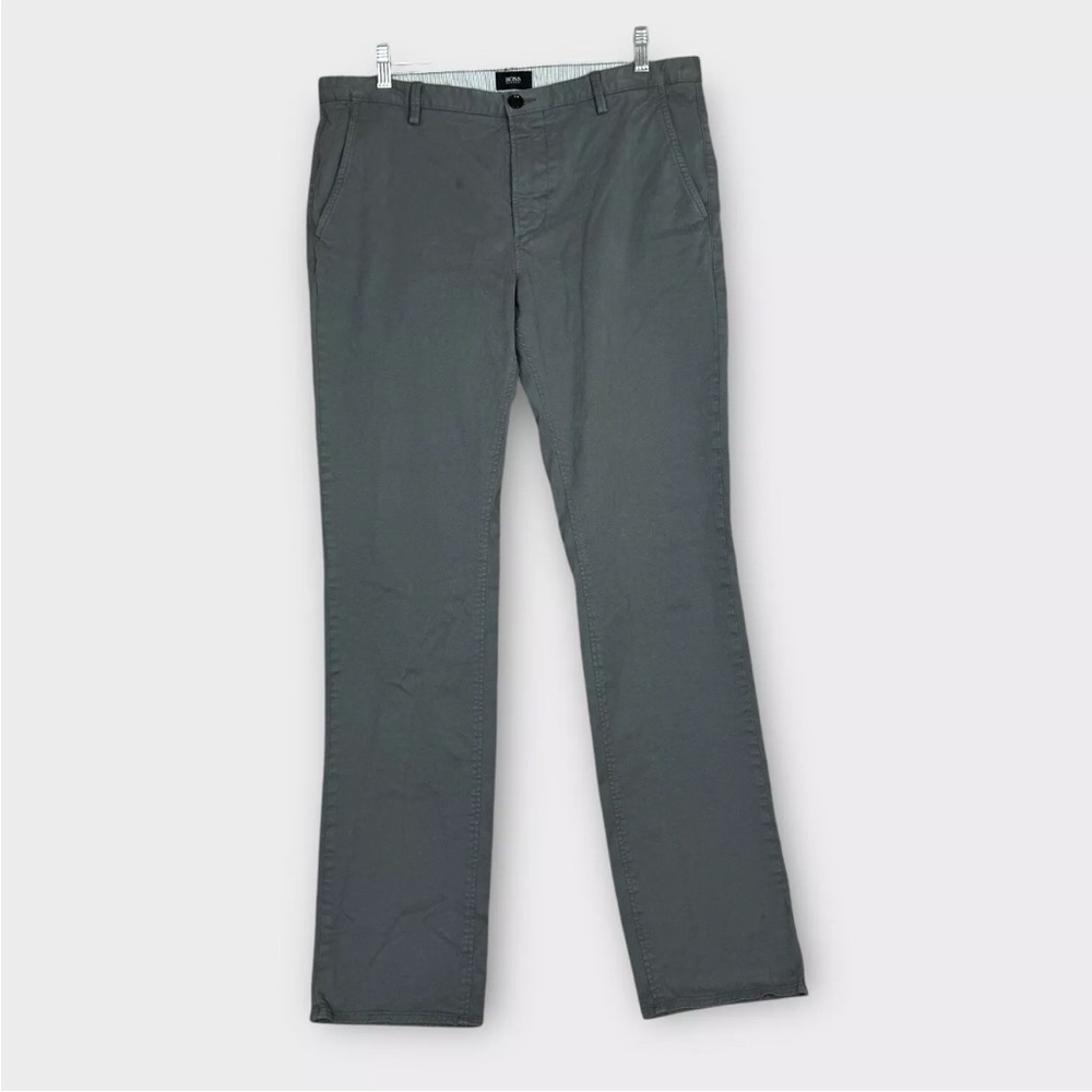 Hugo Boss Rice Slim Fit Pants Men 34x33 Gray Preppy Hipster Stretch Casual City